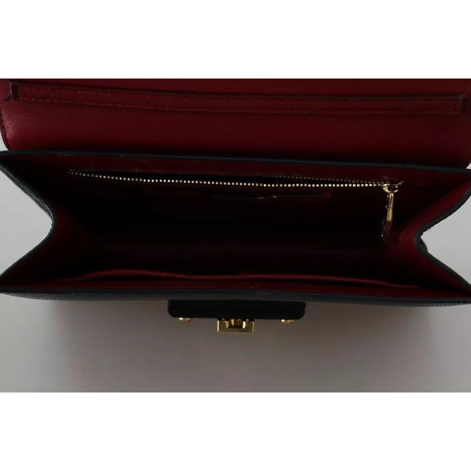 Dolce & Gabbana Black Leather Gold Metal Mini Women Purse Bag Lucia Wallet Dolce & Gabbana