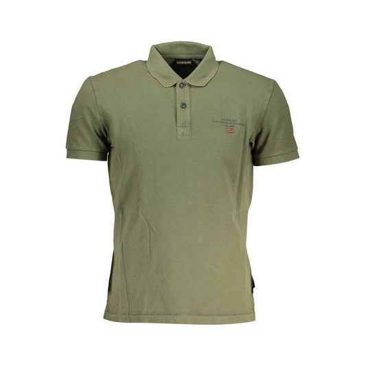 Napapijri Green Cotton Men Polo Napapijri