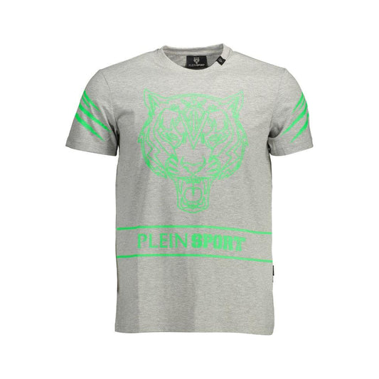 Plein Sport Gray Cotton Men T-Shirt Plein Sport