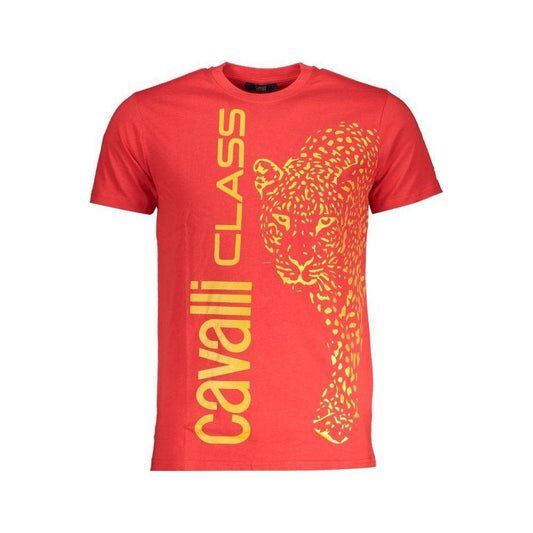 Cavalli Class Red Cotton T-Shirt Cavalli Class