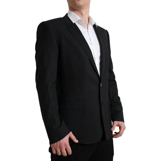 Dolce & Gabbana Black Wool MARTINI Stretch Jacket Blazer Dolce & Gabbana