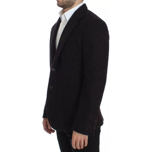 Dolce & Gabbana Bordeaux Alpaca Two Button Jacket Blazer Dolce & Gabbana