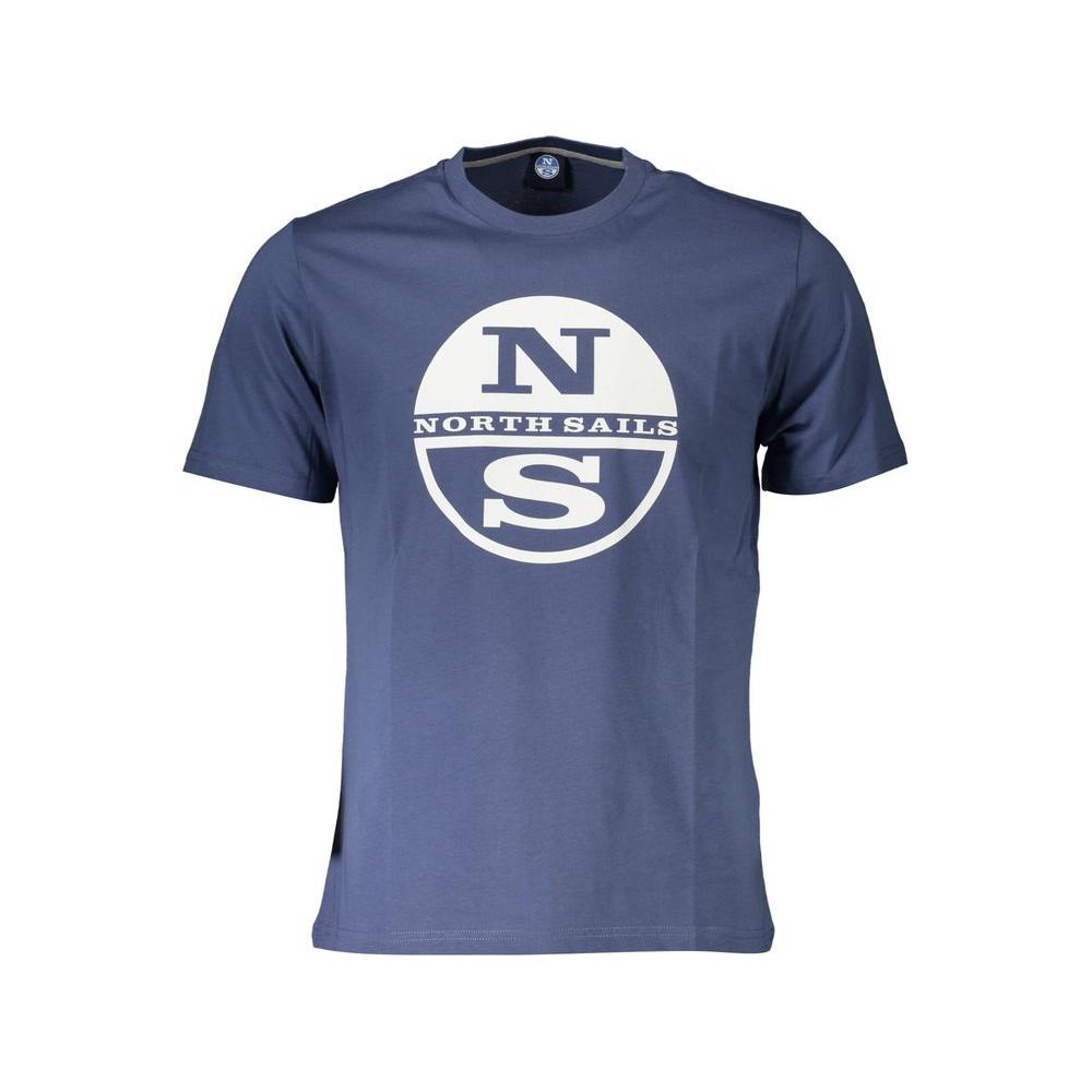 North Sails Blue Cotton Men T-Shirt North Sails