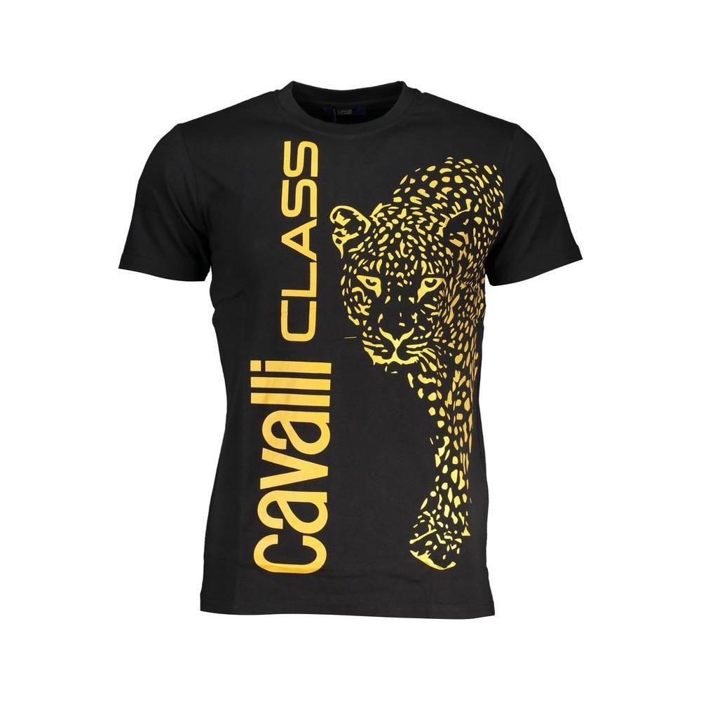 Cavalli Class Black Cotton T-Shirt Cavalli Class