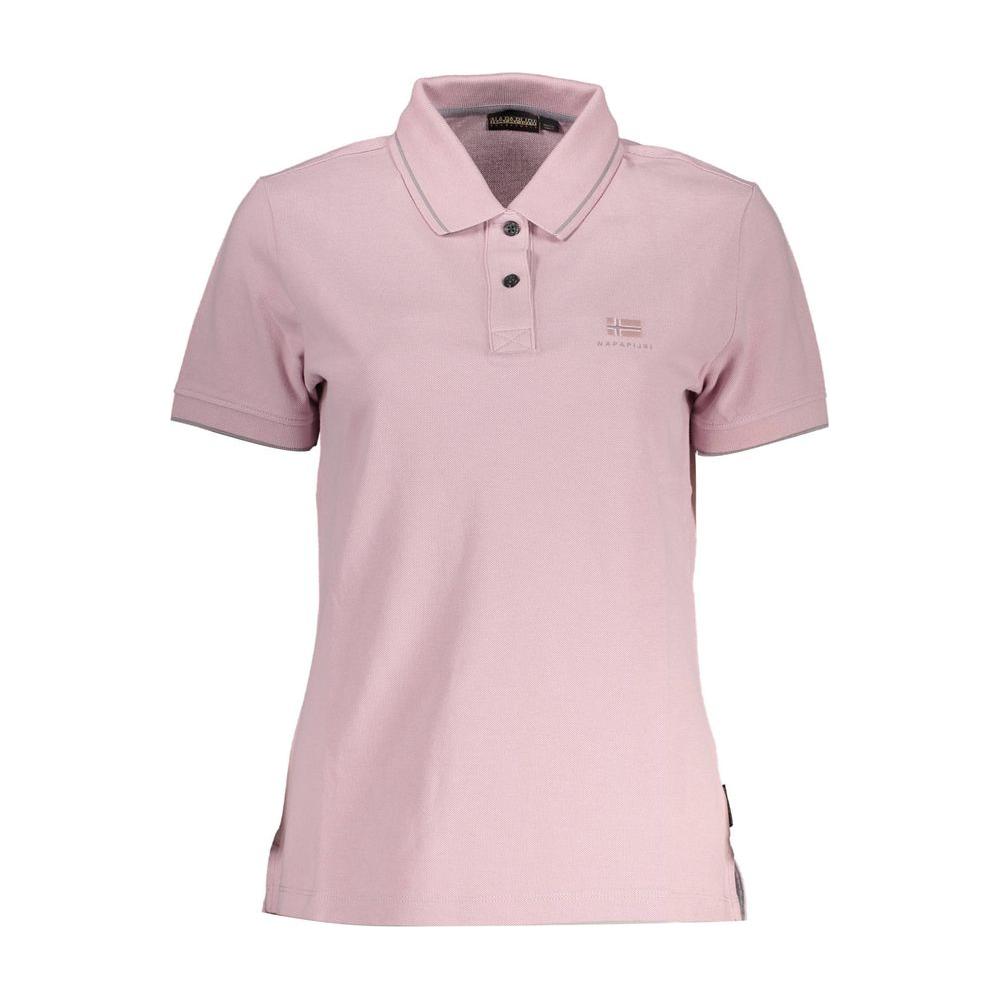 Napapijri Pink Cotton Women Polo Shirt Napapijri