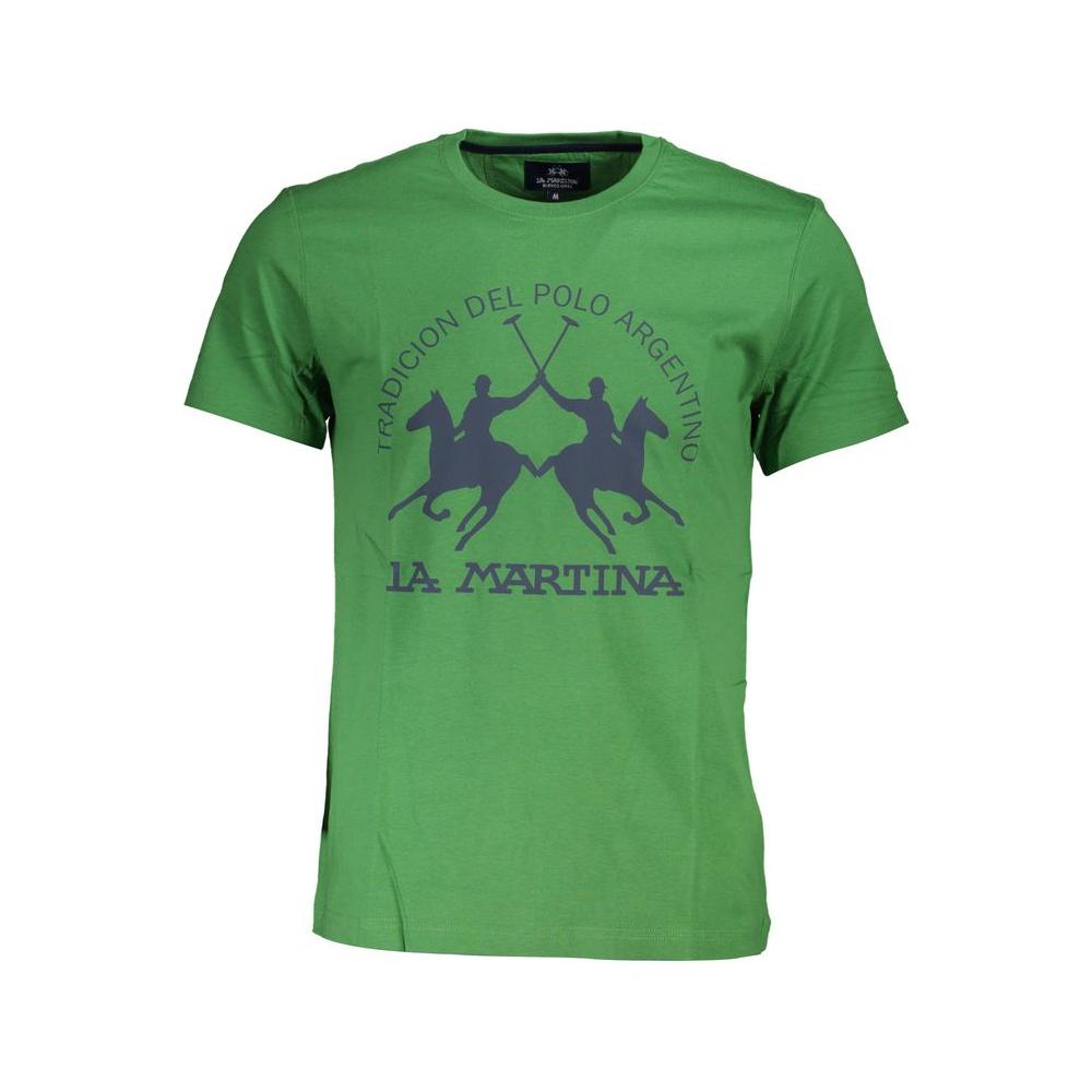 La Martina Green Cotton Men T-Shirt La Martina