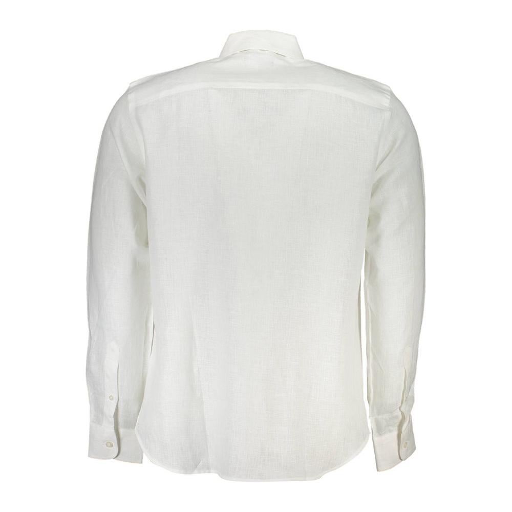 North Sails White Linen Men Shirt North Sails