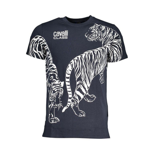 Cavalli Class Blue Cotton T-Shirt Cavalli Class