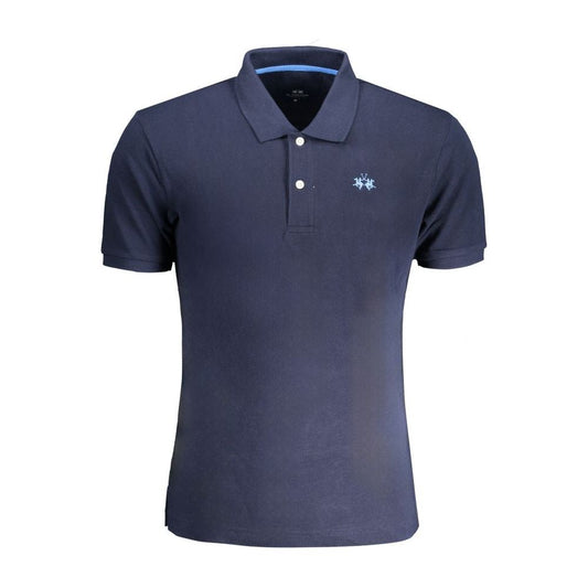 La Martina Blue Cotton Polo Shirt La Martina