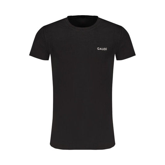 Gaudi Black Cotton T-Shirt Gaudi