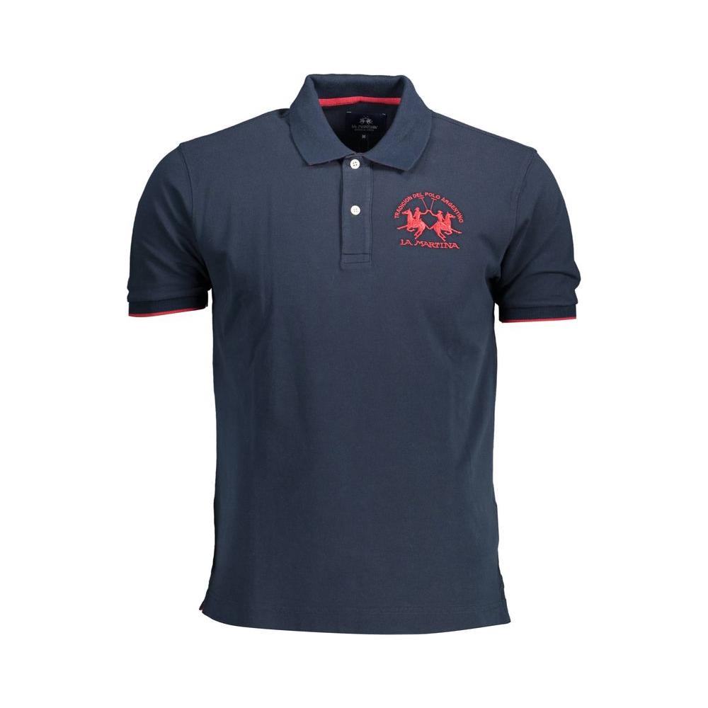 La Martina Elegant Blue Short-Sleeved Polo La Martina