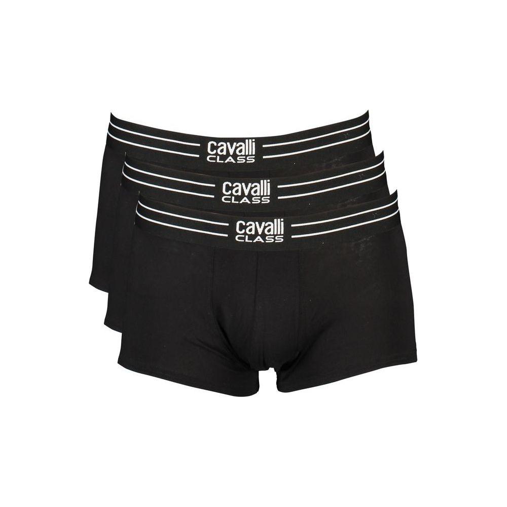 Cavalli Class Black Cotton Underwear Cavalli Class