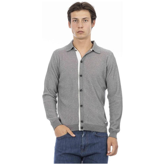 Baldinini Trend Gray Cotton Men Shirt Baldinini Trend