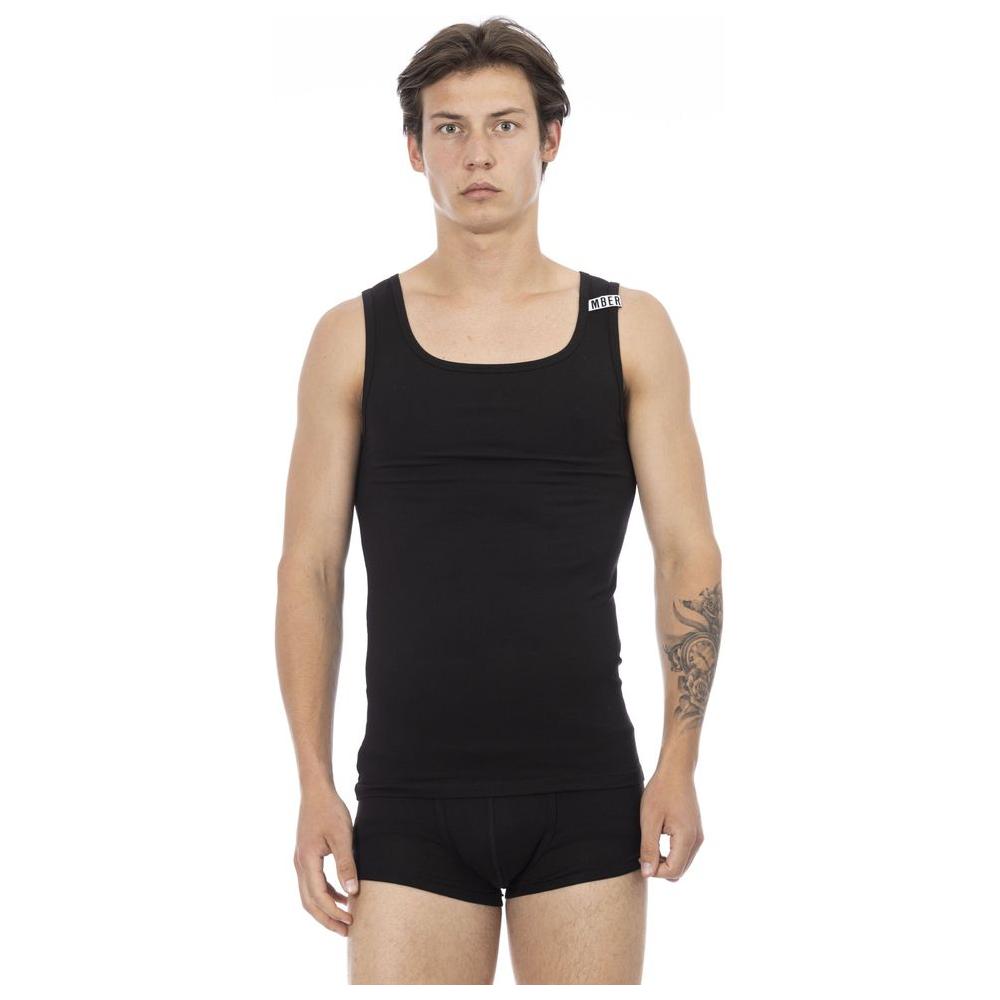 Bikkembergs Black Cotton Men Tank Top Bikkembergs