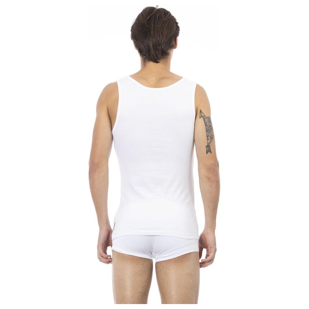 Bikkembergs White Cotton Mens Tank Top