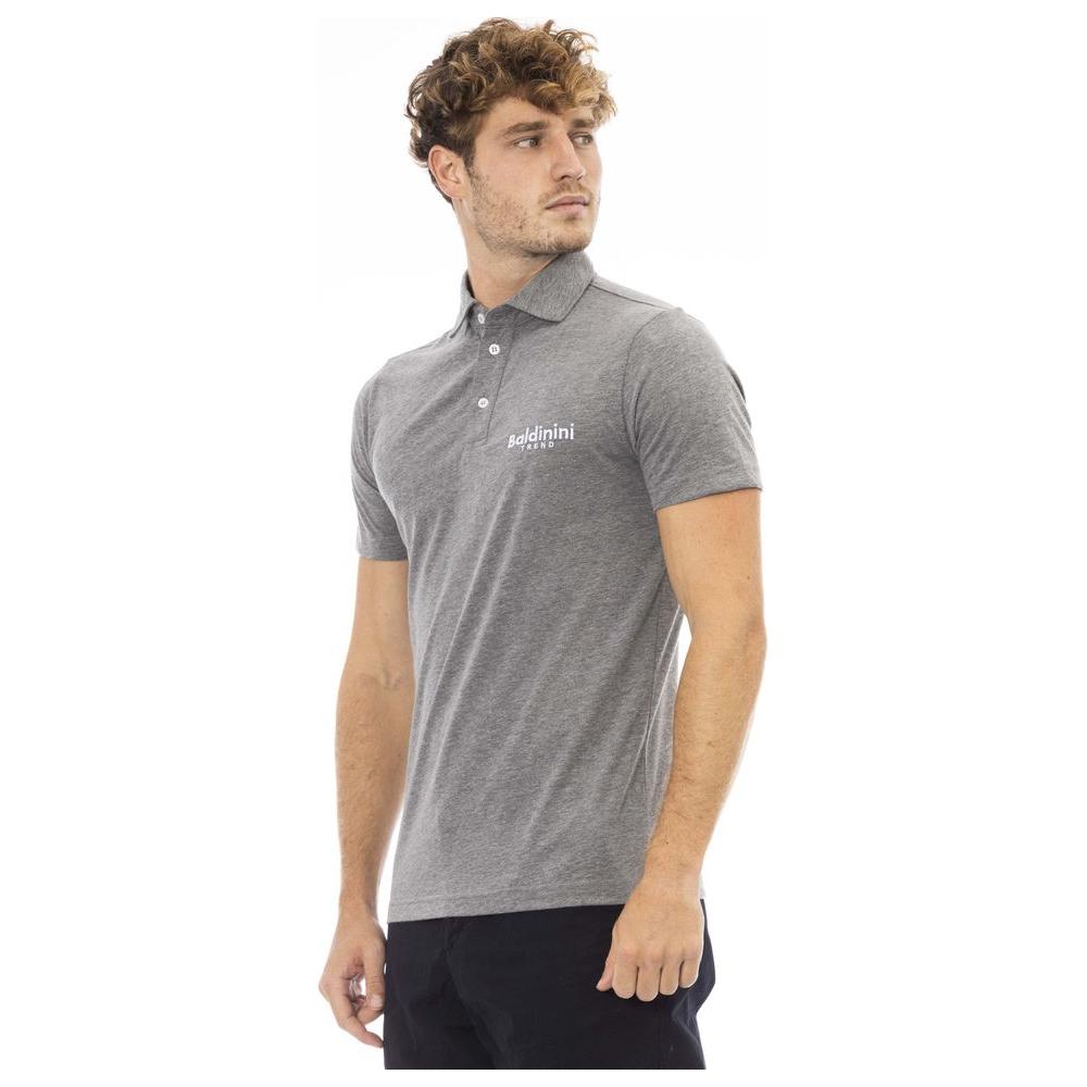 Baldinini Trend Gray Cotton Men Polo Baldinini Trend