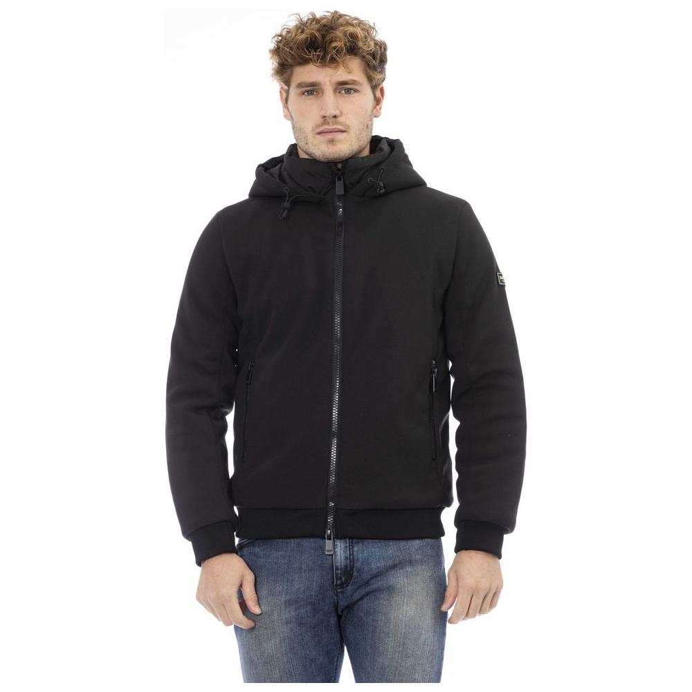 Baldinini Trend Black Polyester Men Jacket Baldinini Trend