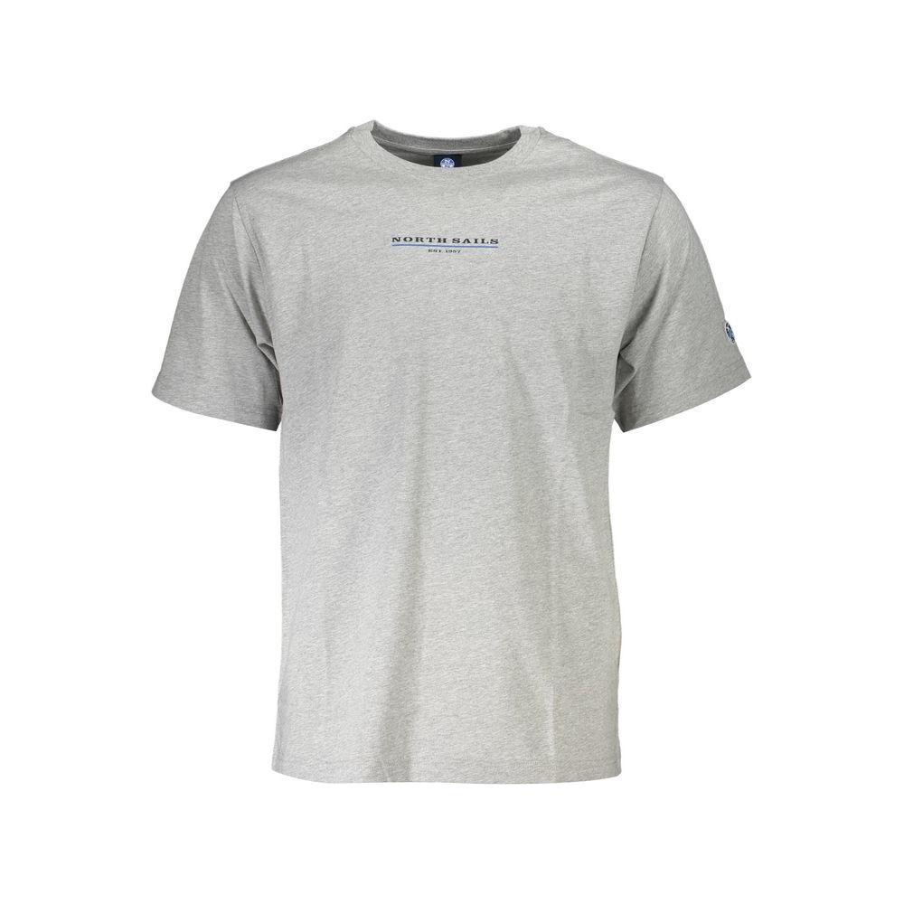 North Sails Gray Cotton Men T-Shirt North Sails