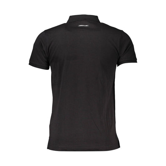 Cavalli Class Black Cotton Men Polo Shirt Cavalli Class