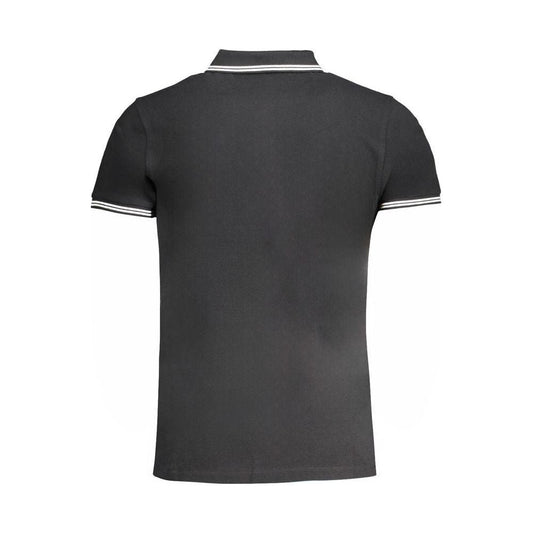 Cavalli Class Black Cotton Polo Shirt Cavalli Class