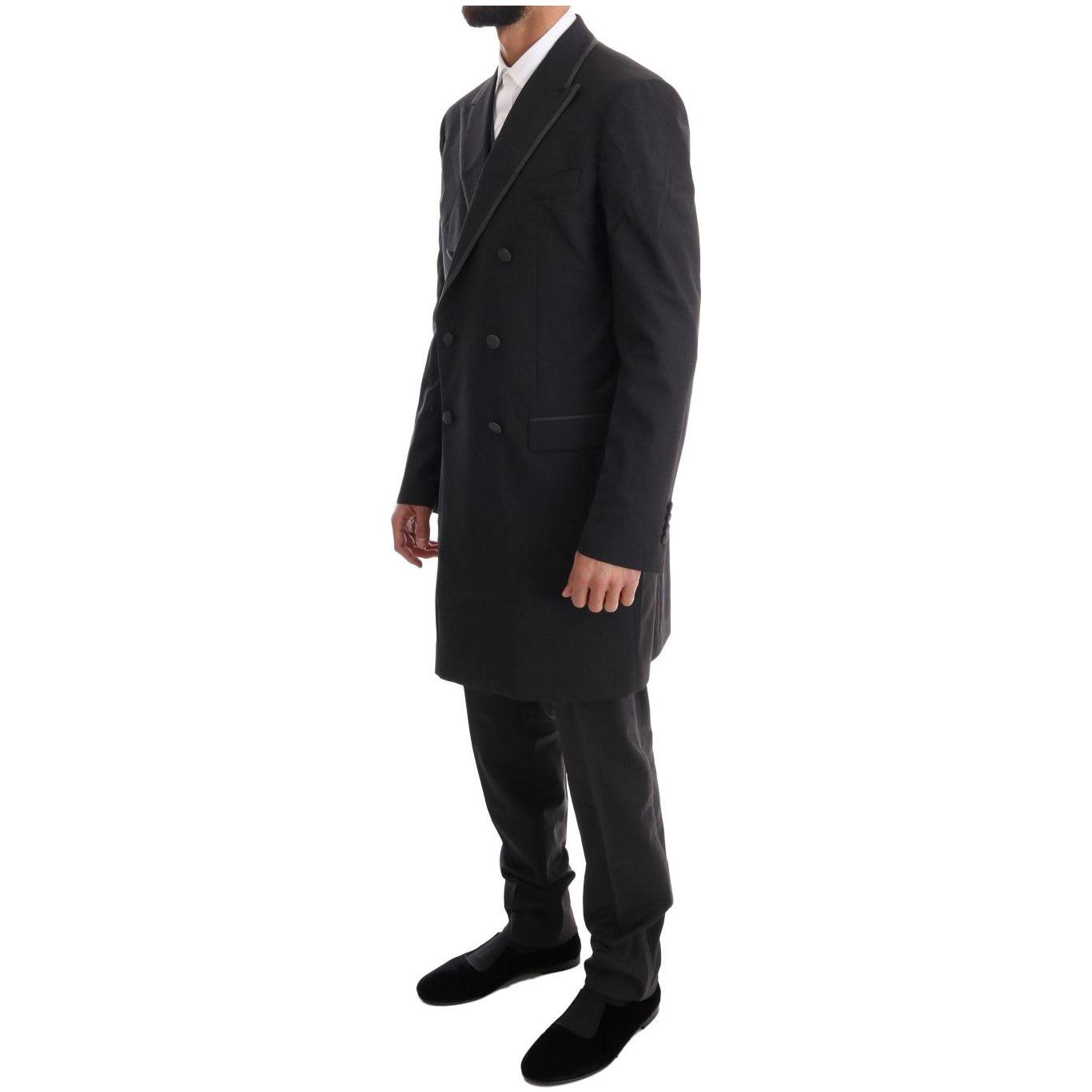 Dolce & Gabbana Gray Wool Stretch 3 Piece Two Button Suit