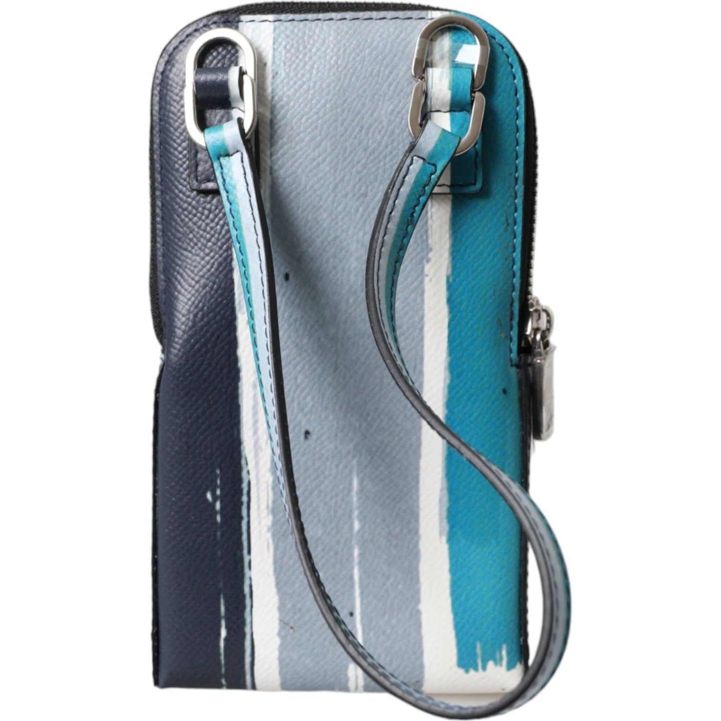 Dolce & Gabbana Multicolor Leather DG Logo Silver Zip Card Holder Wallet Dolce & Gabbana