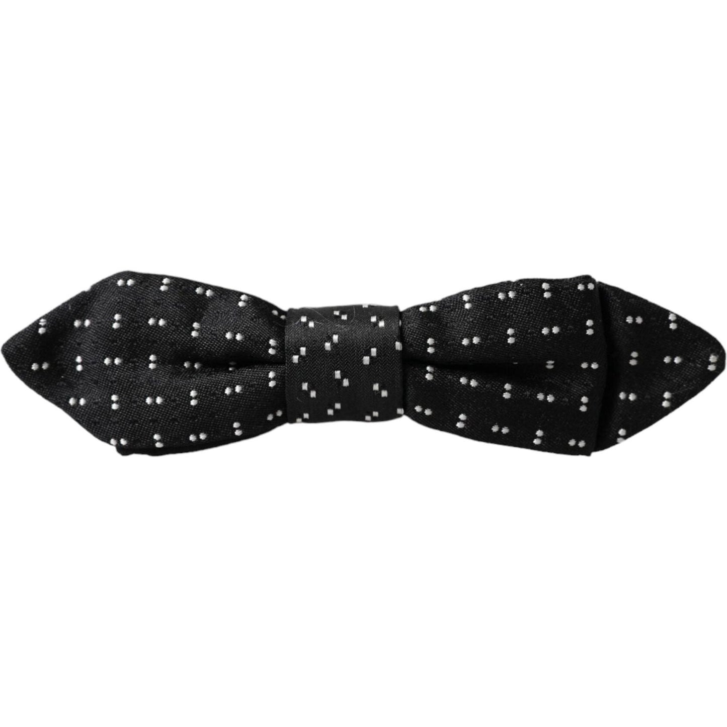 Dolce & Gabbana Black Silk Patterned Adjustable Neck Men Papillon Bow Tie Dolce & Gabbana