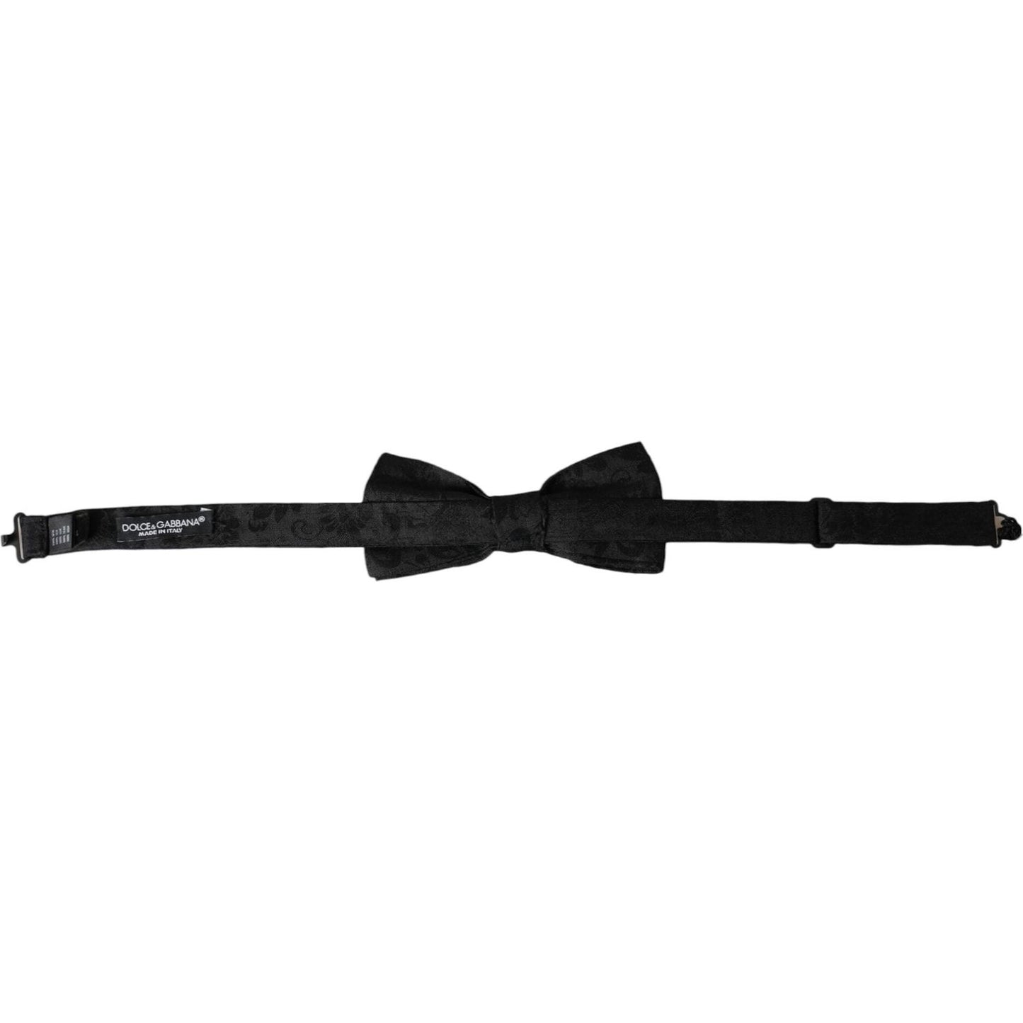 Dolce & Gabbana Black Silk Floral Adjustable Neck Men Bow Tie Dolce & Gabbana