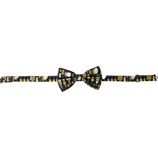 Dolce & Gabbana Black Silk Cocktail Adjustable Neck Men Bow Tie Dolce & Gabbana