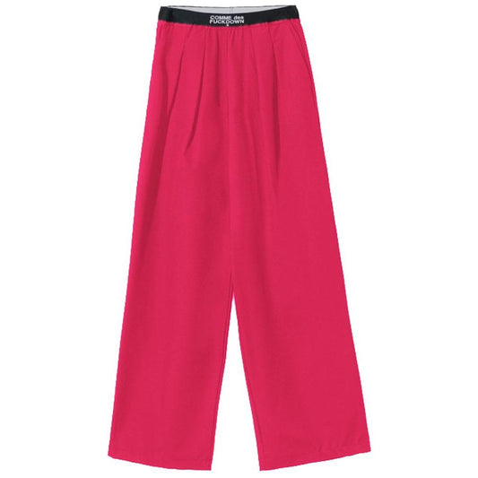 Fuchsia Polyester Jeans & Pant