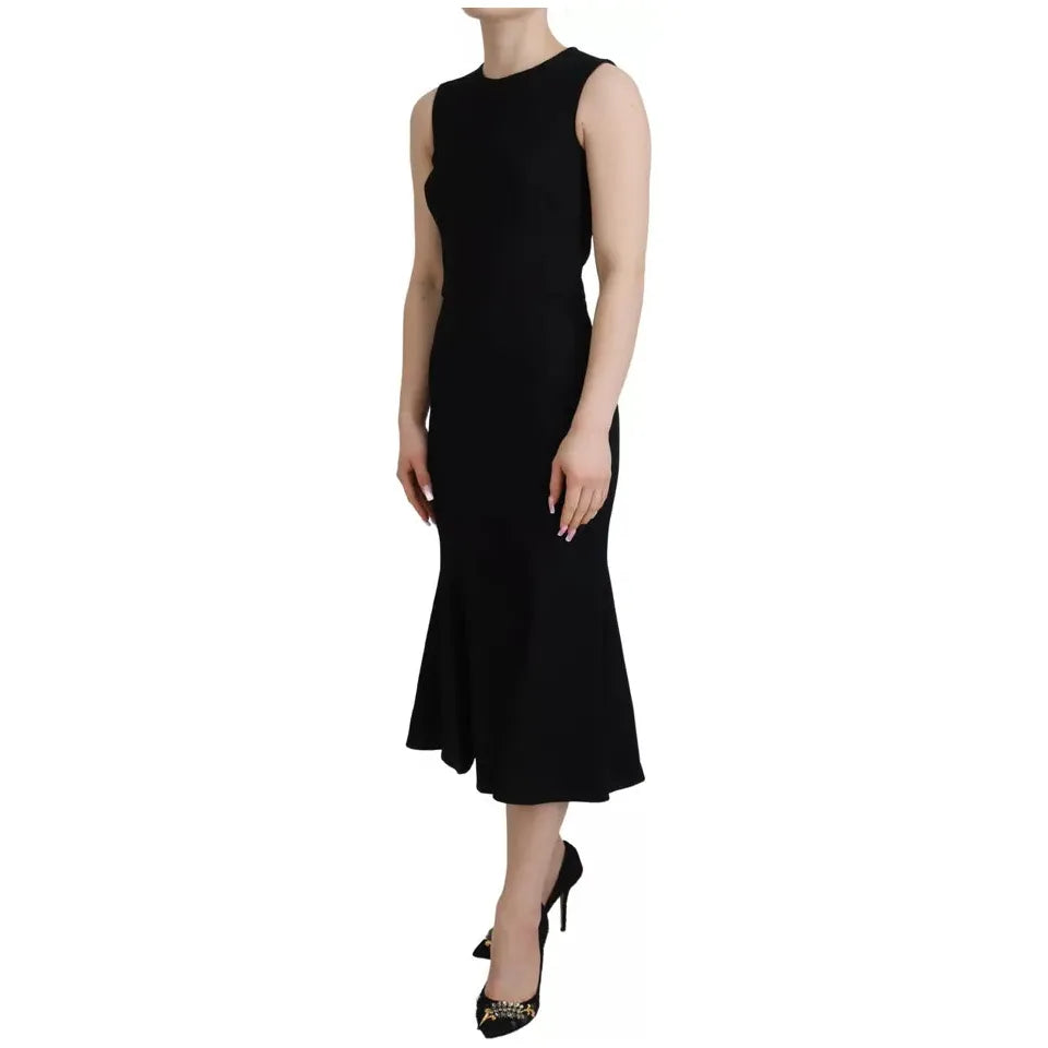 Dolce & Gabbana Black Dress Sheath Flare Viscose Dress Dolce & Gabbana