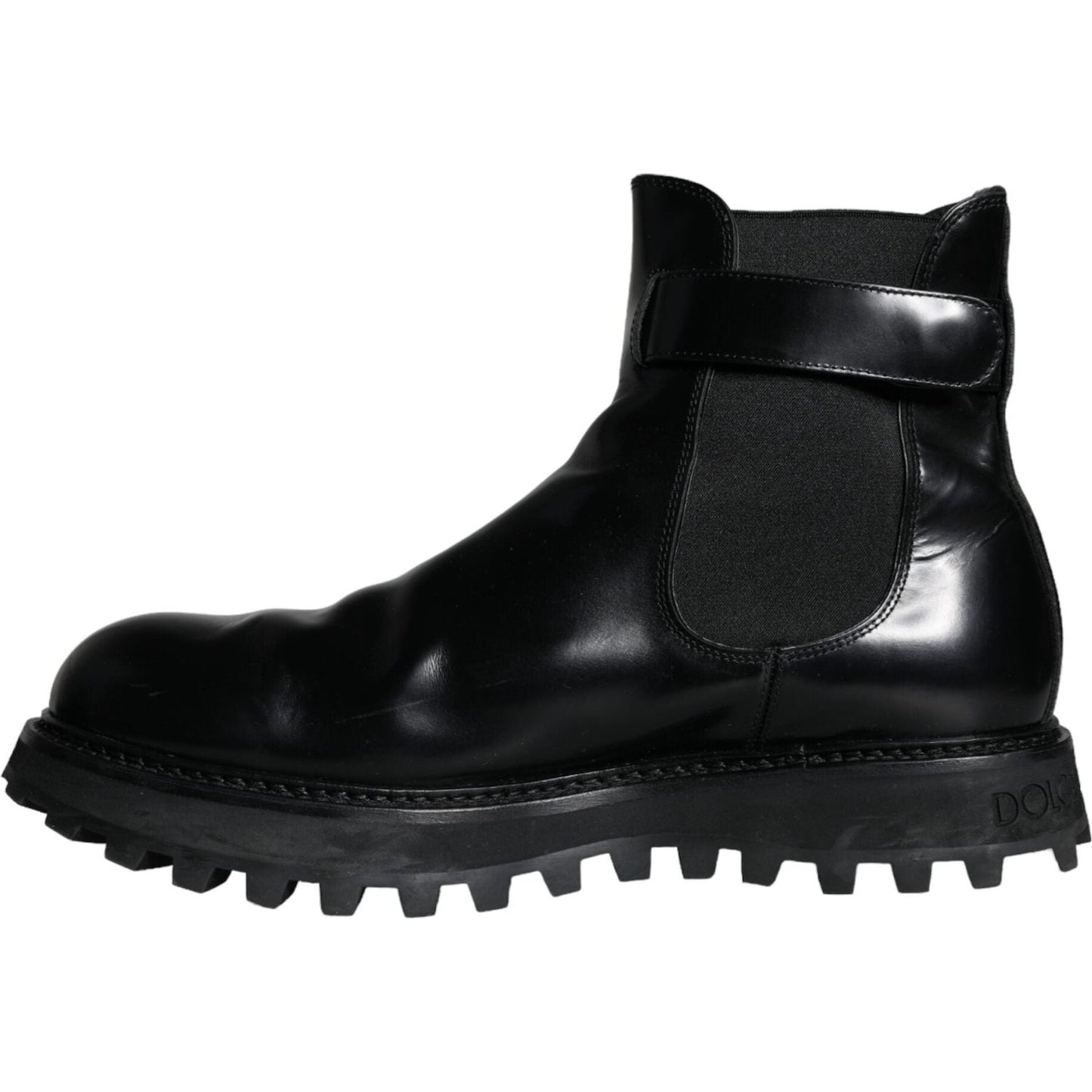 Dolce & Gabbana Black Belted DG Logo Men Chelsea Boots Shoes Dolce & Gabbana