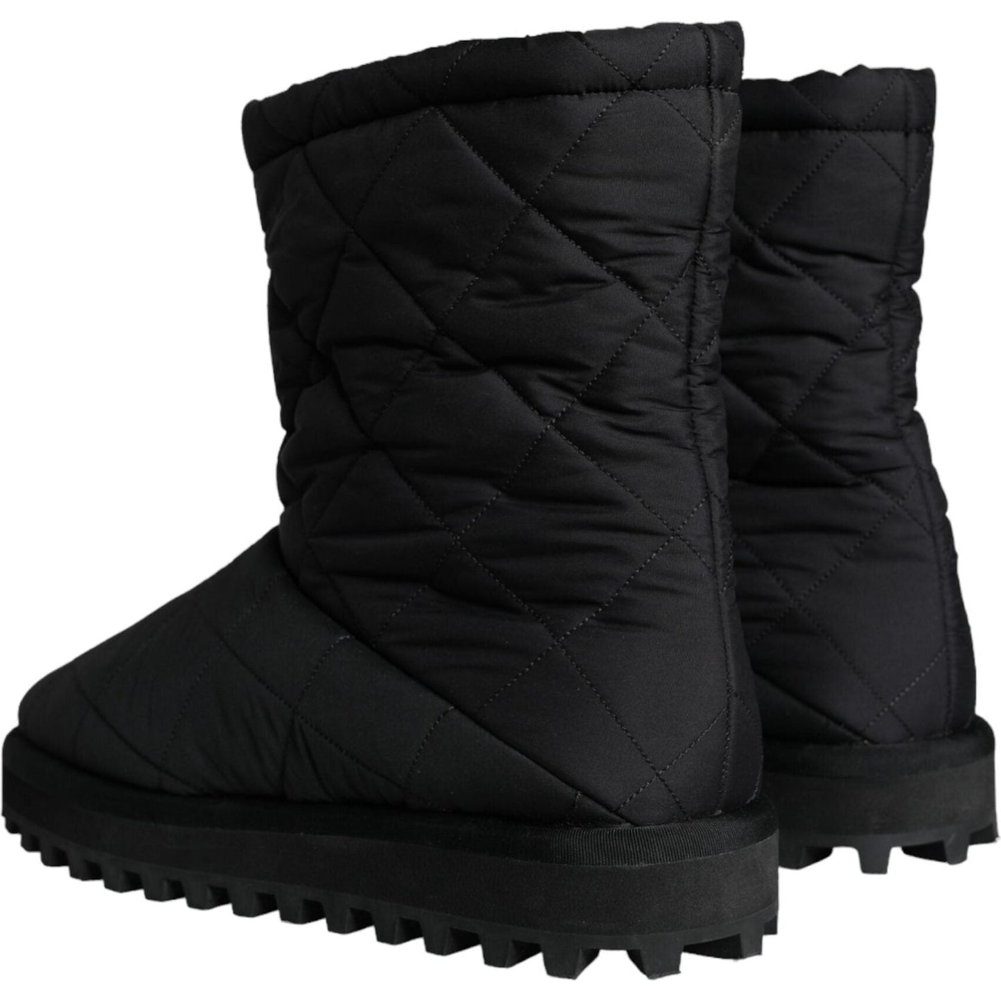 Dolce & Gabbana Black Nylon Padded Mid Calf Men Boots Shoes