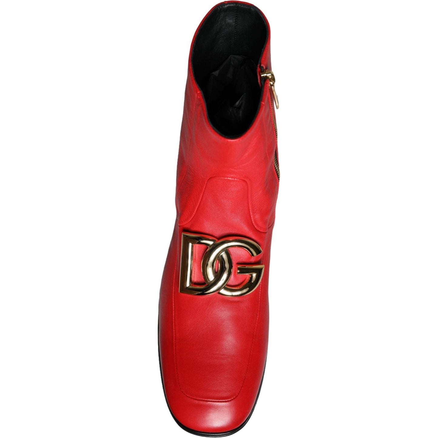 Dolce & Gabbana Red Lambskin Leather Men Ankle Boots Shoes Dolce & Gabbana