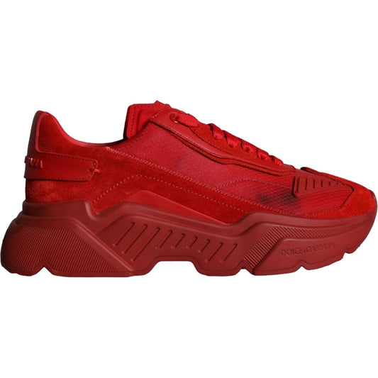 Dolce & Gabbana Red Leather Daymaster Low Top Sneakers Shoes Dolce & Gabbana