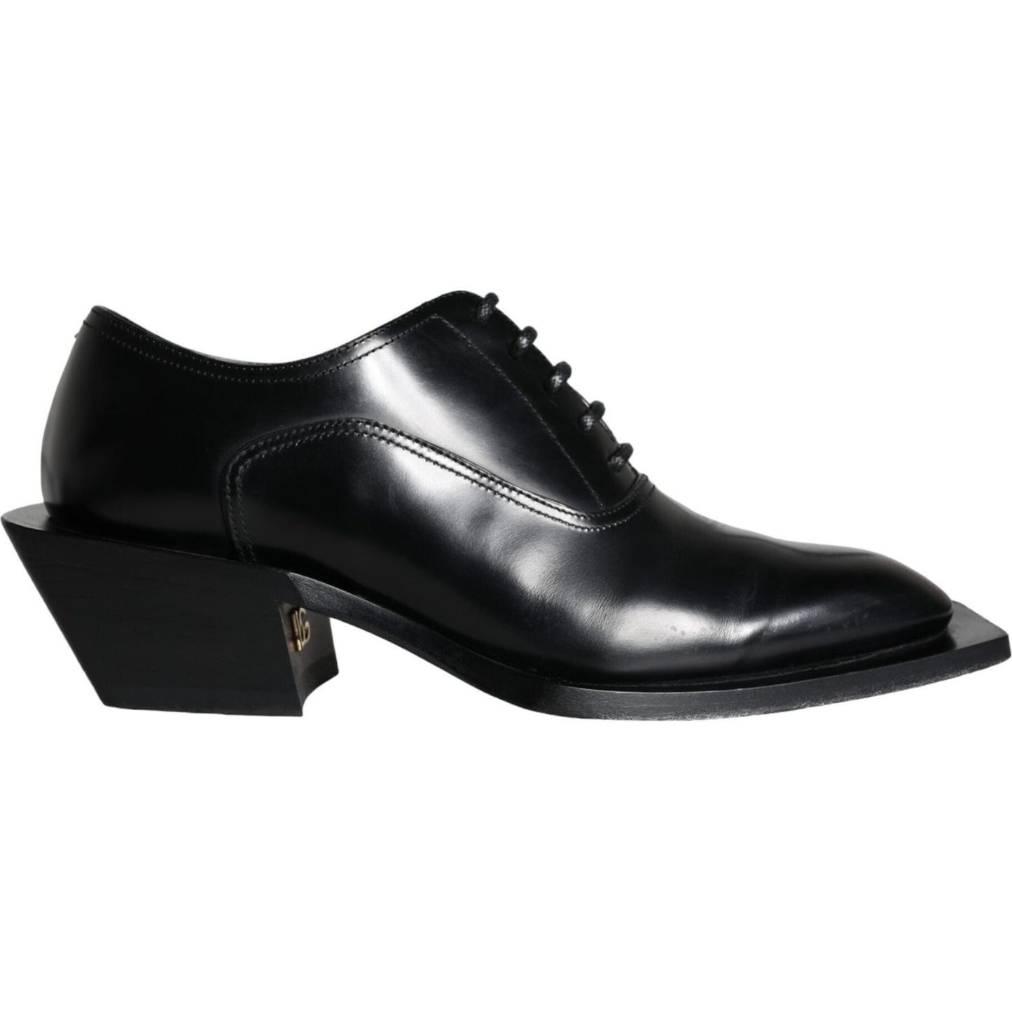 Dolce & Gabbana Black Calfskin Leather Derby Dress Men Shoes Dolce & Gabbana