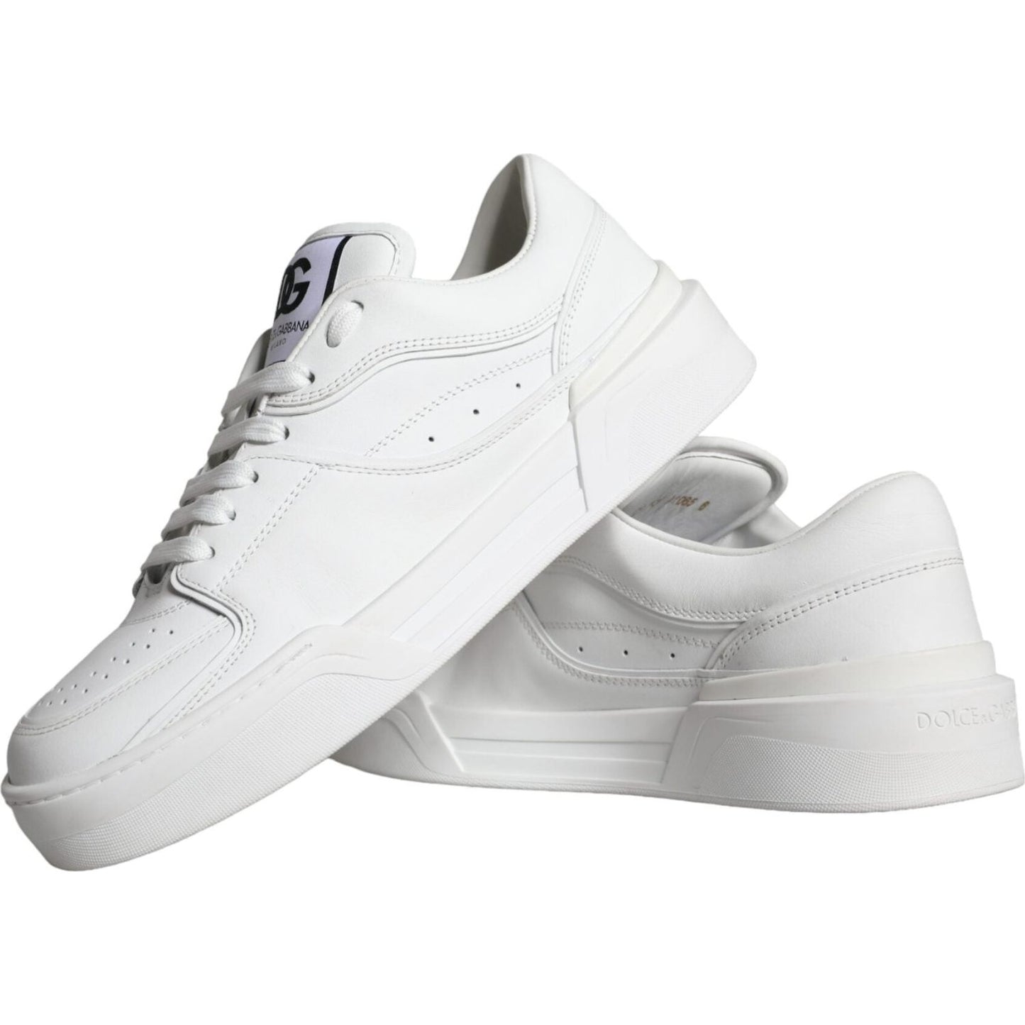 Dolce & Gabbana White Miami Leather Low Top Sneakers Shoes Dolce & Gabbana