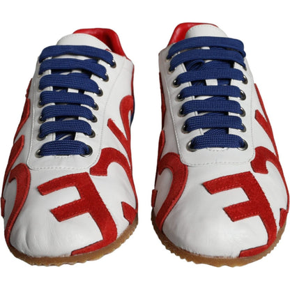 Dolce & Gabbana Multicolor Leather Logo Casual Sneakers Shoes