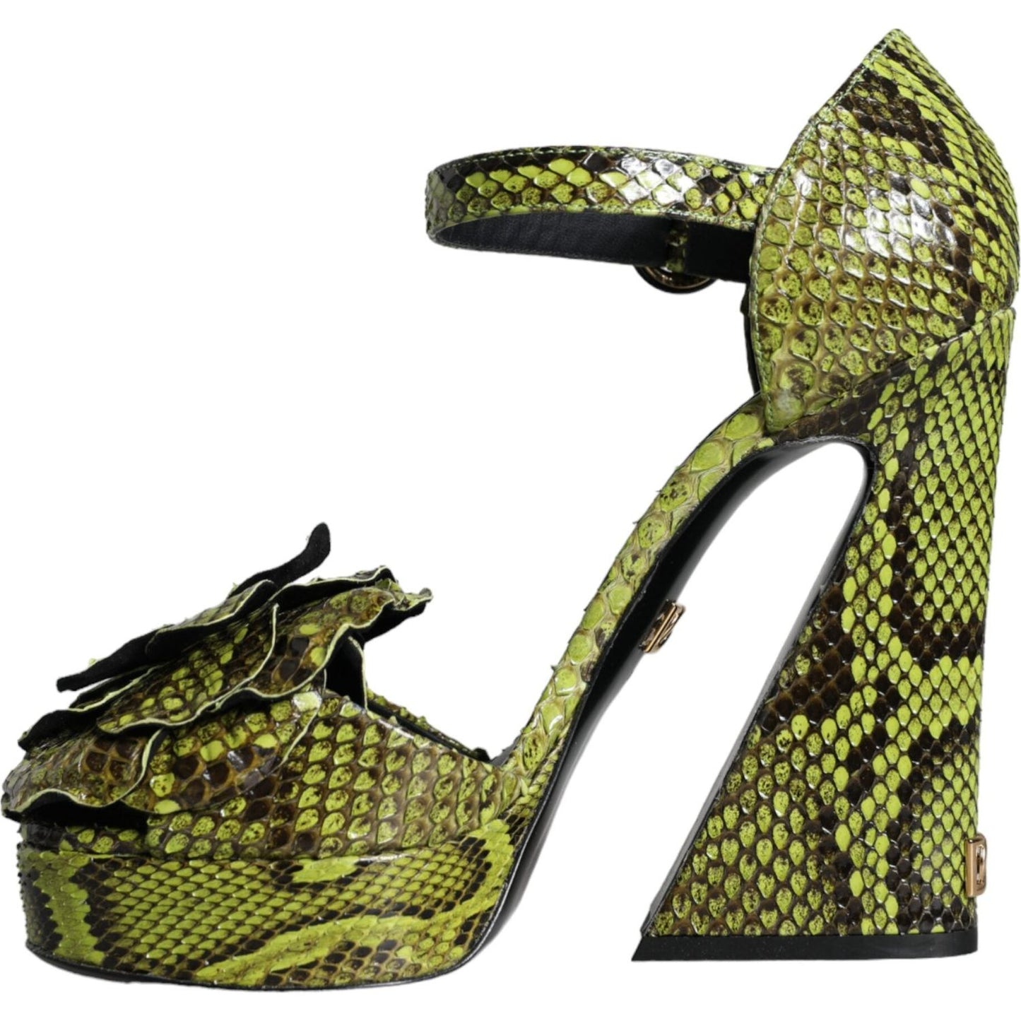 Dolce & Gabbana Green Exotic Leather Ankle Strap Heels Sandals Shoes Dolce & Gabbana