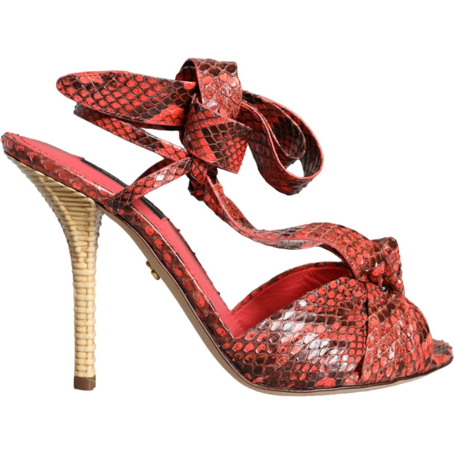 Dolce & Gabbana Coral Exotic Leather Heels Sandals Shoes Dolce & Gabbana