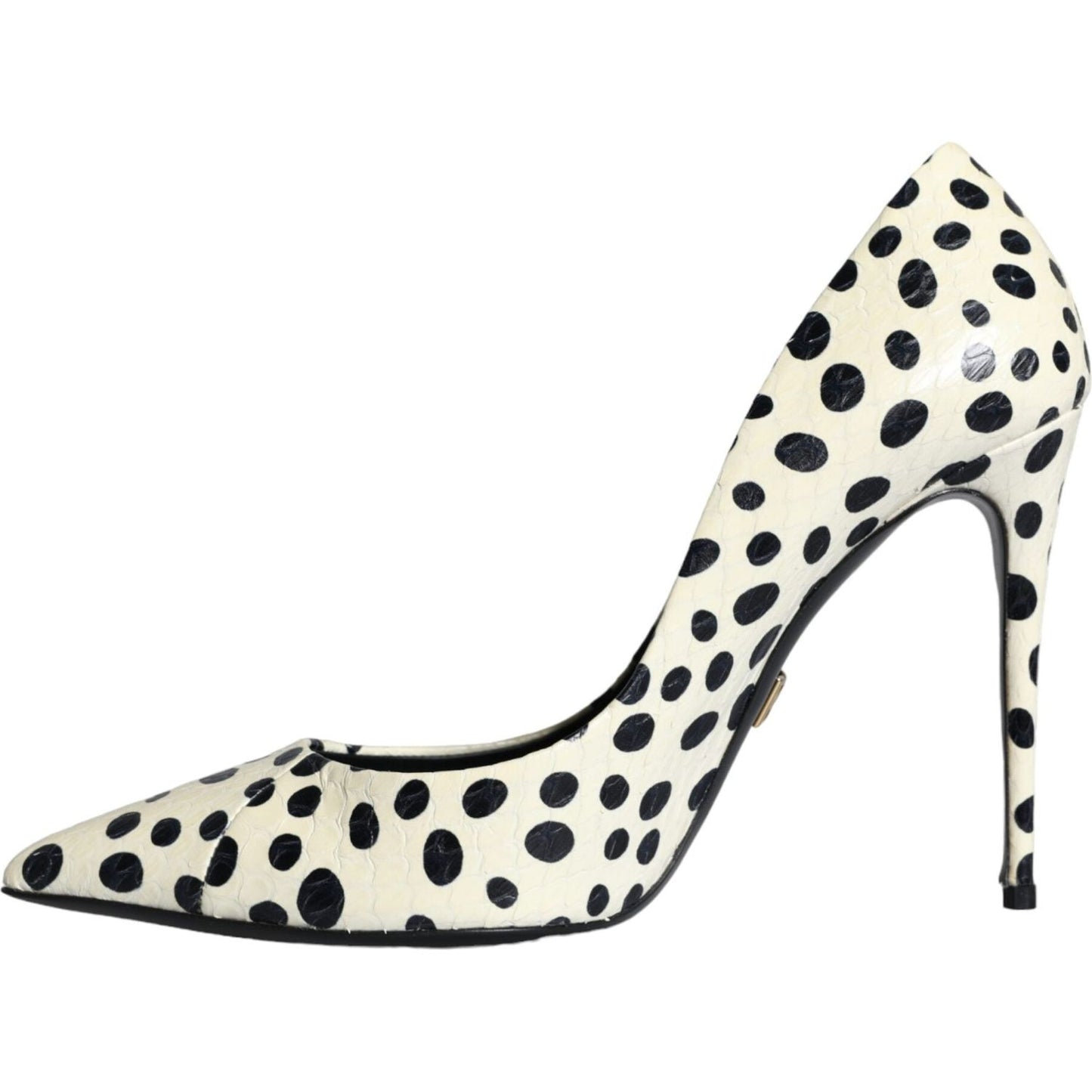 Dolce & Gabbana Black White Polka Dot Leather Pumps Shoes Dolce & Gabbana