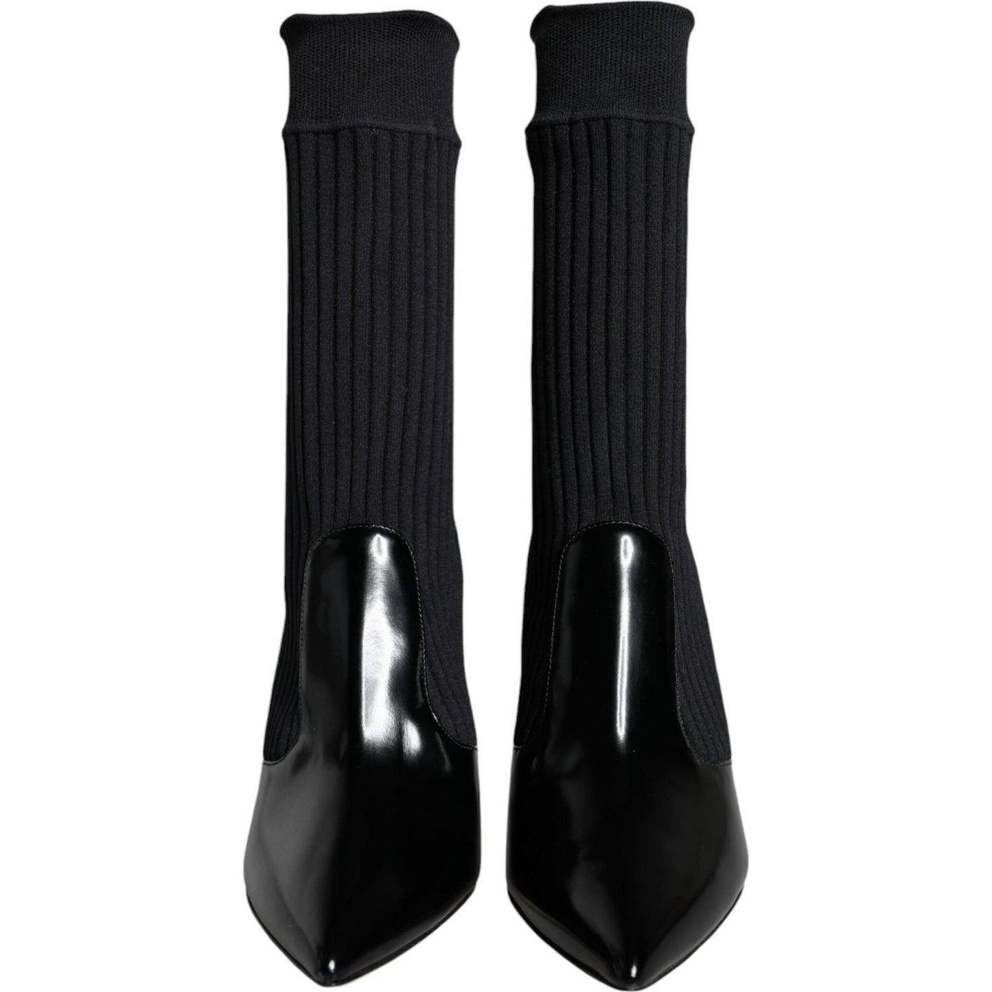 Dolce & Gabbana Black Stretch Stilettos Booties Socks Shoes Dolce & Gabbana