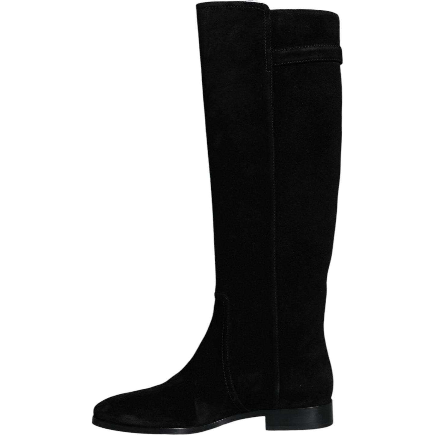 Dolce & Gabbana Black Suede Leather Knee High Boots Shoes Dolce & Gabbana