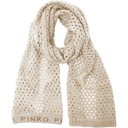 PINKO Beige Acrylic Scarf PINKO