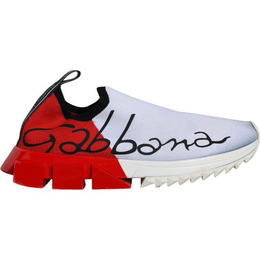 Dolce & Gabbana Red White Logo Sorrento Sneakers Shoes Dolce & Gabbana