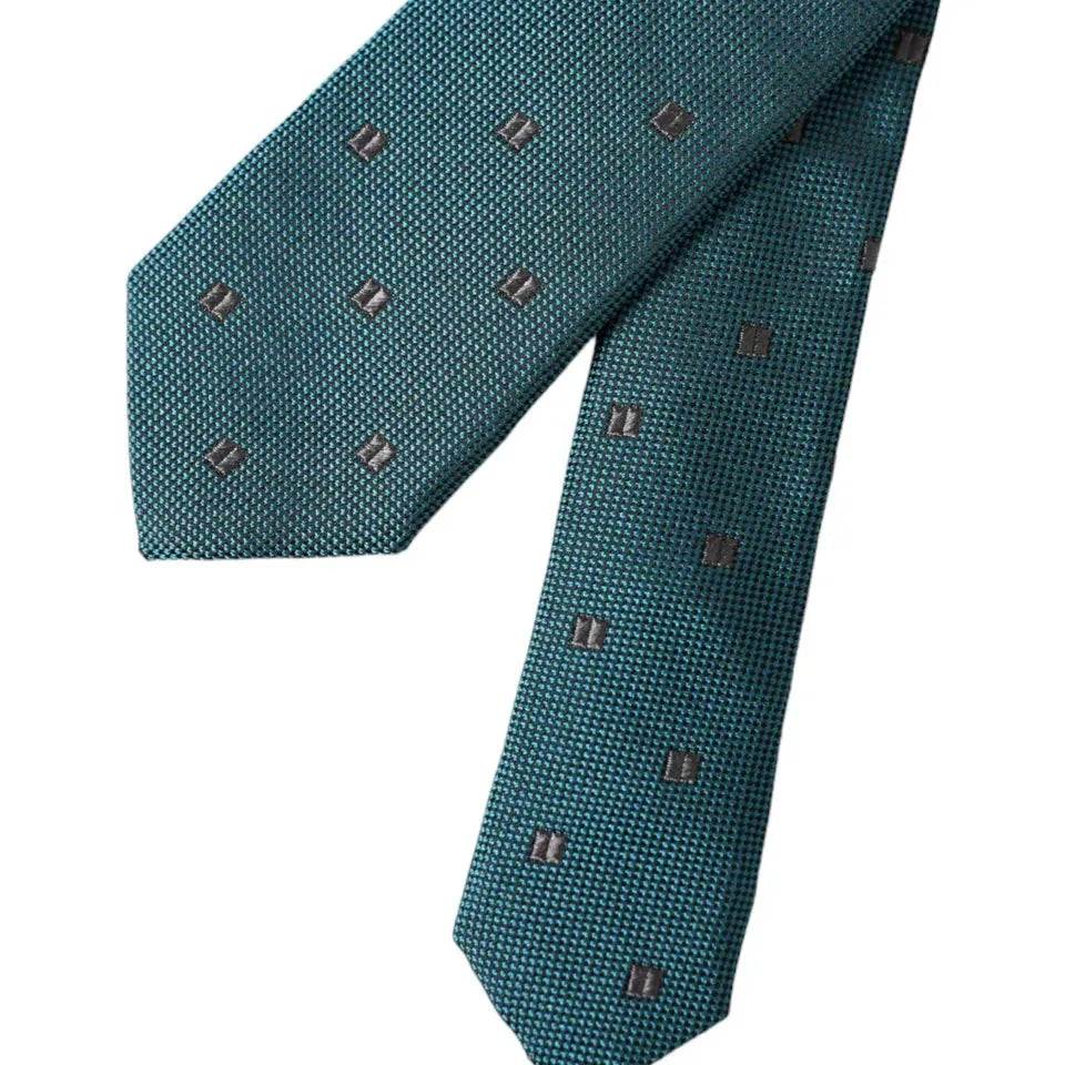 Dolce & Gabbana Green Patterned Silk Adjustable Men Tie