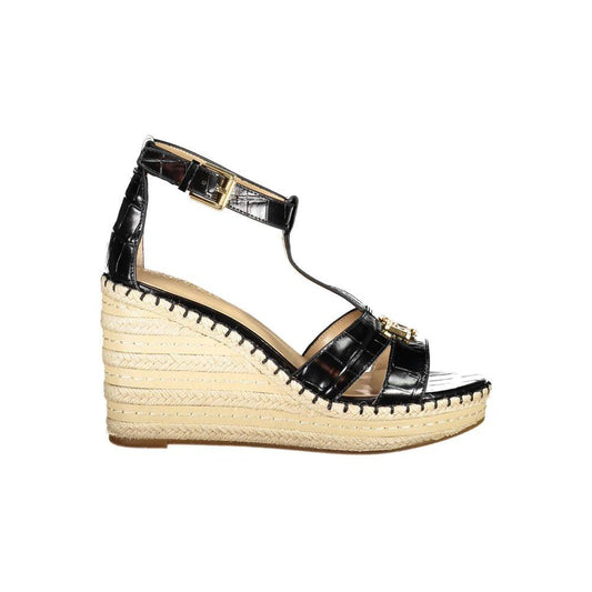 Ralph Lauren Black Polyester Wedge Sandal Ralph Lauren