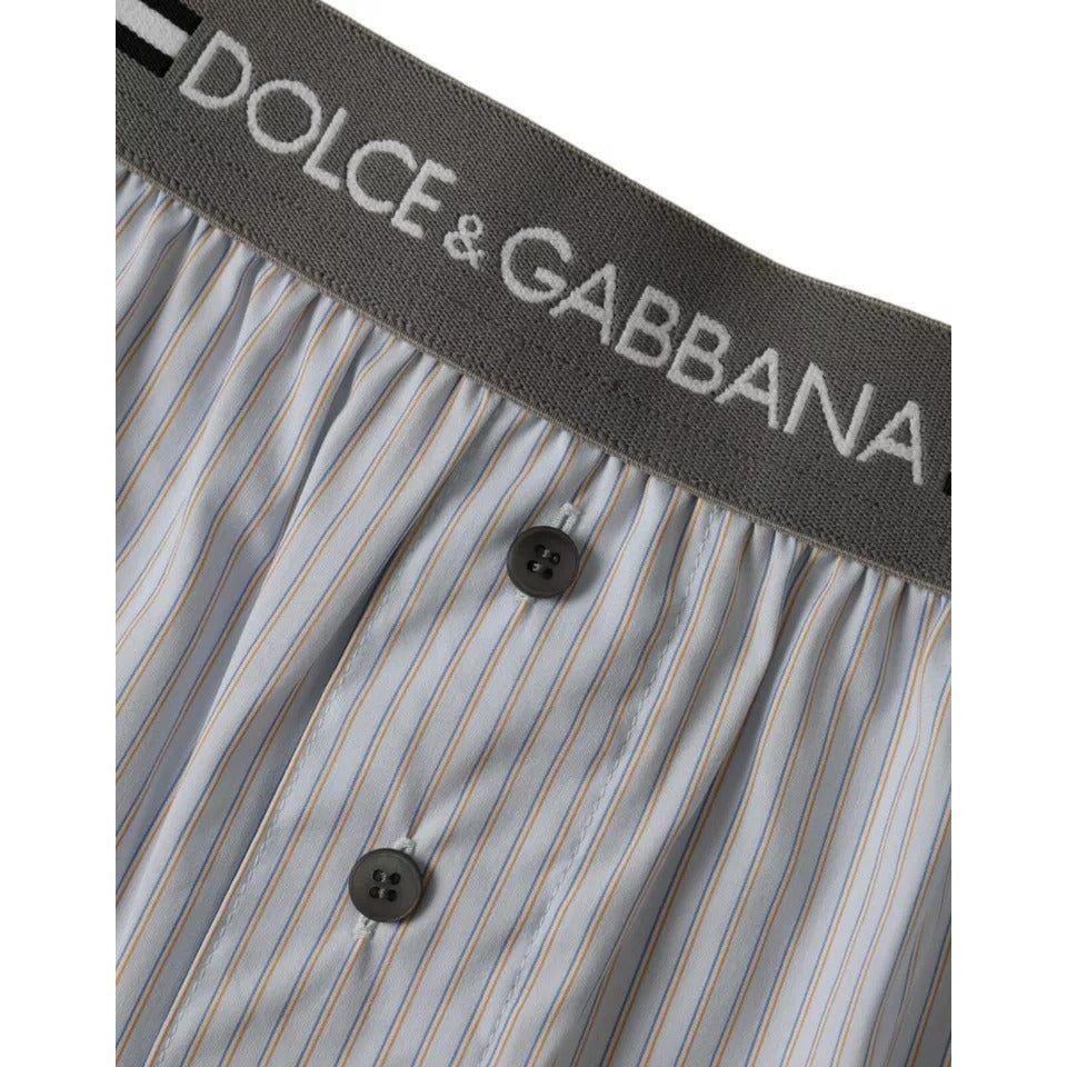 Dolce & Gabbana Gray Stripes Cotton Blend Boxer Shorts Underwear Dolce & Gabbana