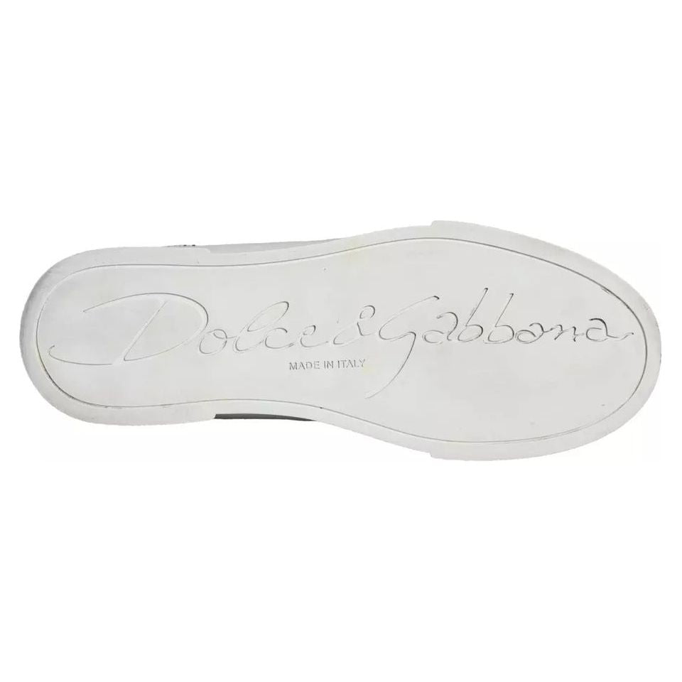 Dolce & Gabbana White Leather Portofino Low Top Sneakers Shoes Dolce & Gabbana