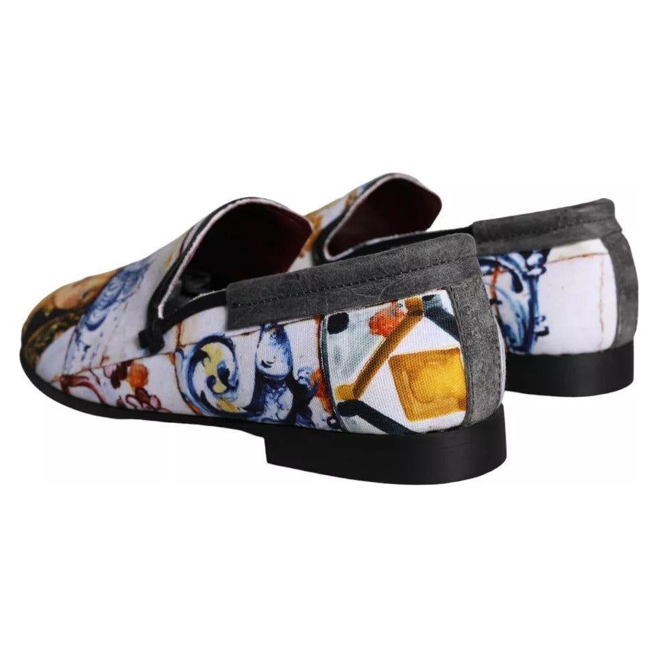 Dolce & Gabbana Multicolor Madonna Majolica Amalfi Men Loafers Shoes Dolce & Gabbana